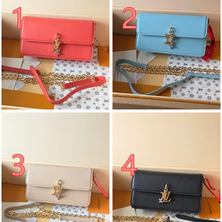 PRE-OWNED LEATHER BLOOM WALLET ON CHAIN CROSSBODY WOMEN BAGS