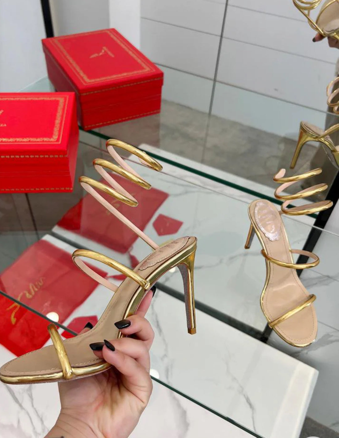 Rene Caovilla-Golden Heels