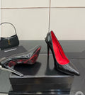 Cesare Paciotti black patern leather dagger-heel pumps