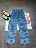 PREMIUM FLORAL PRINT STRAIGHT-LEG DENIM