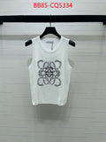 LUXURY ANAGRAM RIBBED KNIT TANK TOP WHITE