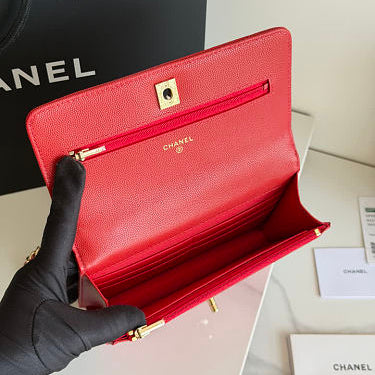 Red Quilted Top Handle Flap with Chain Women Bags-Genuine Leather