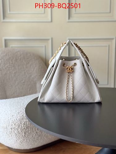 LUXURY CHAIN HANDLE BUCKET BAG-GENUINE LEATHER TOP QUALITY 30*26