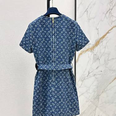 MONOGRAM DENIM DRESS CLOTHING WOMEN