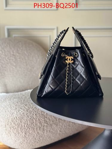 LUXURY CHAIN HANDLE BUCKET BAG-GENUINE LEATHER TOP QUALITY 30*26
