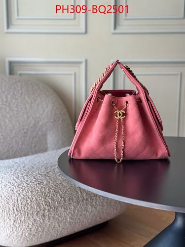 LUXURY CHAIN HANDLE BUCKET BAG-GENUINE LEATHER TOP QUALITY 30*26
