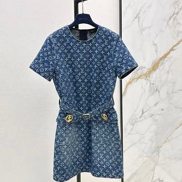 MONOGRAM DENIM DRESS CLOTHING WOMEN