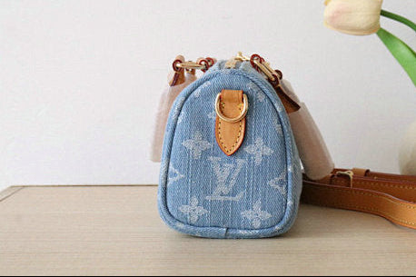 MONOGRAM DENIM WOMEN BAGS DENIM+LEATHER