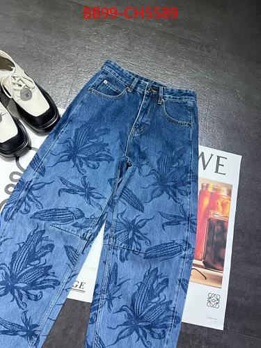 PREMIUM FLORAL PRINT STRAIGHT-LEG DENIM