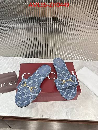 WOMENS LIGHT BLUE MONOGRAM DENIM SLIDE SANDALS-TOP QUALITY