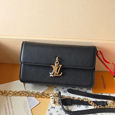 PRE-OWNED LEATHER BLOOM WALLET ON CHAIN CROSSBODY WOMEN BAGS