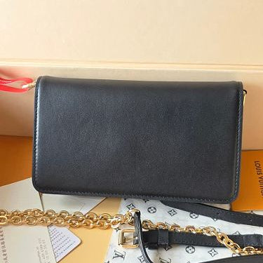 PRE-OWNED LEATHER BLOOM WALLET ON CHAIN CROSSBODY WOMEN BAGS