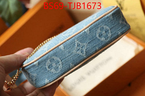 LUXURY  DENIM CHAIN BAG-DENIM+GENUINE LEATHER 9´5*4´5