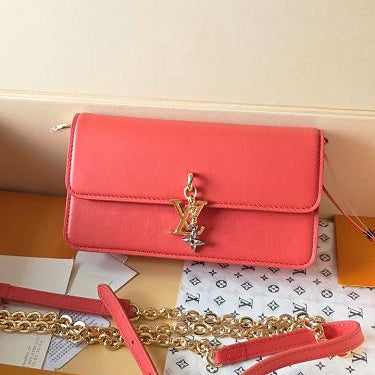 PRE-OWNED LEATHER BLOOM WALLET ON CHAIN CROSSBODY WOMEN BAGS