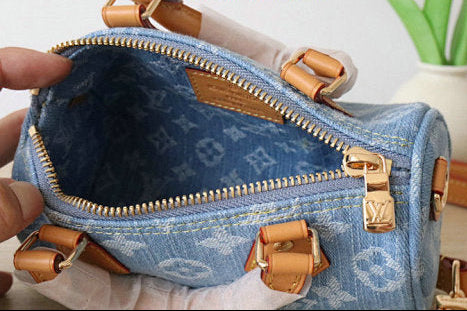 MONOGRAM DENIM WOMEN BAGS DENIM+LEATHER