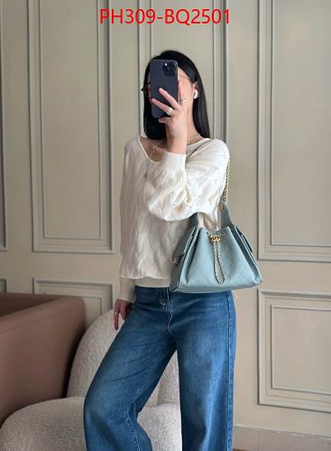 LUXURY CHAIN HANDLE BUCKET BAG-GENUINE LEATHER TOP QUALITY 30*26