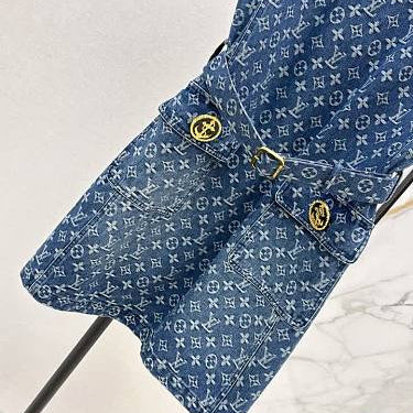 MONOGRAM DENIM DRESS CLOTHING WOMEN