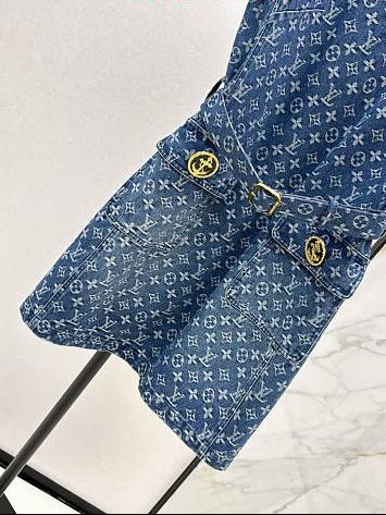 MONOGRAM DENIM DRESS CLOTHING WOMEN