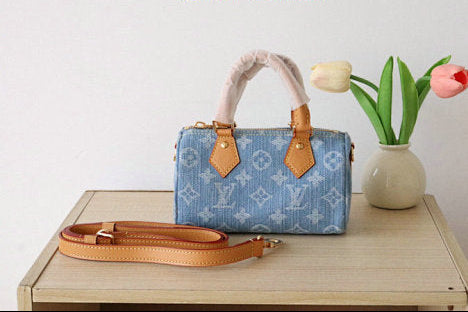 MONOGRAM DENIM WOMEN BAGS DENIM+LEATHER