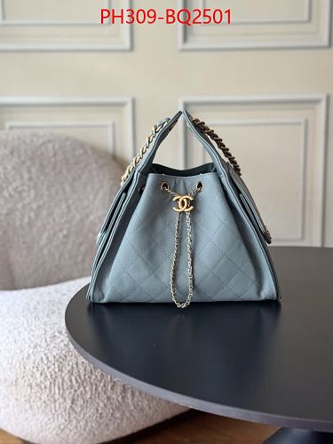 LUXURY CHAIN HANDLE BUCKET BAG-GENUINE LEATHER TOP QUALITY 30*26