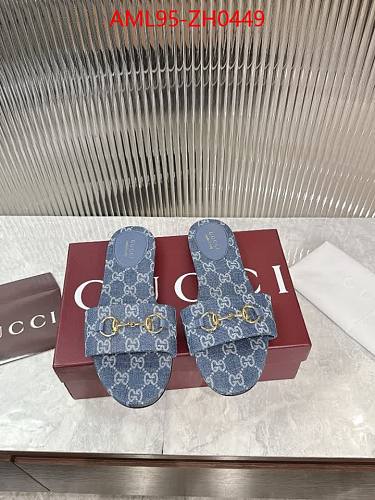 WOMENS LIGHT BLUE MONOGRAM DENIM SLIDE SANDALS-TOP QUALITY
